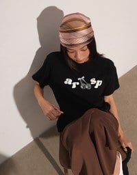Cherry Graphic Logo Print Short Sleeve Tee