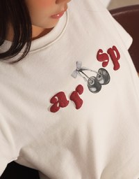 Cherry Graphic Logo Print Short Sleeve Tee