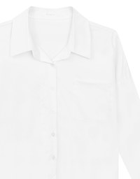【Stain Resistant】Oversized Pocket Detail Button Down Shirt Blouse