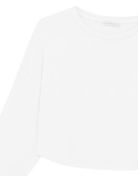 Basic Crew Neck Knit Fitted Long Sleeve Crop Top