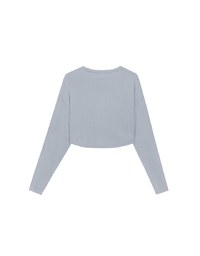 Basic Crew Neck Knit Fitted Long Sleeve Crop Top
