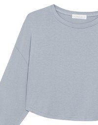Basic Crew Neck Knit Fitted Long Sleeve Crop Top