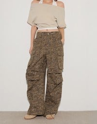 Faux 2 Piece Off Shoulder Contrast Hem Knit Crop Top