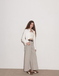 Side Drawstring Detail Collared Button Down Shirt Blouse