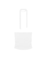 Ruched Side Crop Tube Bra Top with Thin Scarf Set