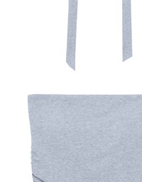 Ruched Side Crop Tube Bra Top with Thin Scarf Set