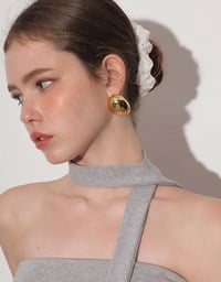 Ruched Side Crop Tube Bra Top with Thin Scarf Set