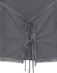 Faux 2 Piece Short Sleeve Tee with Back Lace Up Detail