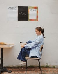 【Ling Cheng Design】Button Down Collared Shirt Blouse with Sleeveless Inner Shirt Set Wear  (Striped / Solid)