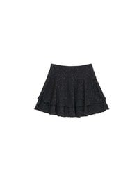 Layered Lace Tiered Hem Flared Mini Skirt