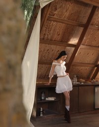Layered Lace Tiered Hem Flared Mini Skirt