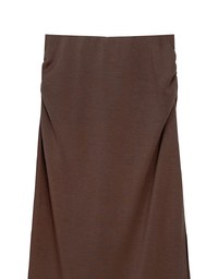 High Waist Jersey Maxi Skirt with Side Ruching