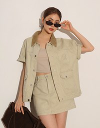 High Waisted Wash Jeans Denim A Line Mini Skirt