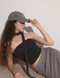Side Slit Elastic Waist Straight Maxi Skirt