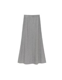 Side Slit Elastic Waist Straight Maxi Skirt