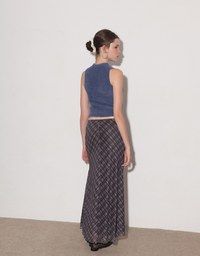 Vintage Inspired Plaid A Line Maxi Skirt