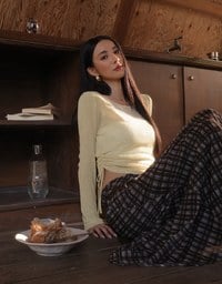 Vintage Inspired Plaid A Line Maxi Skirt