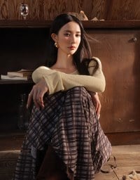 Vintage Inspired Plaid A Line Maxi Skirt