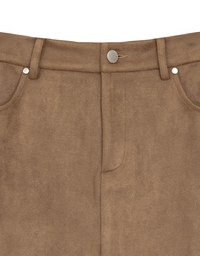 High Waist Faux Suede A Line Mini Skirt with Pockets