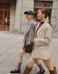 【Ling Cheng Design】High Waist Tailored Pleated Mini Skirt