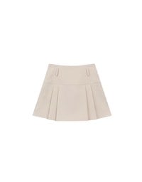 【Ling Cheng Design】High Waist Tailored Pleated Mini Skirt