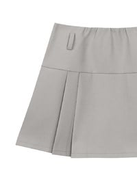 【Ling Cheng Design】High Waist Tailored Pleated Mini Skirt