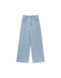 Studded Side Trim Wide Leg Jeans Denim Pants