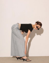 Studded Side Trim Wide Leg Jeans Denim Pants