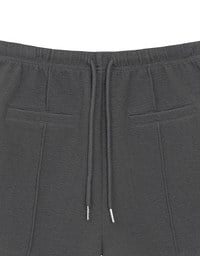 Textured Drawstring Waist Casual Shorts