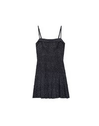 Spaghetti Strap Polka Dot Pleated Cami Mini Dress