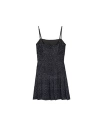 Spaghetti Strap Polka Dot Pleated Cami Mini Dress