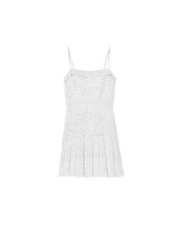 Spaghetti Strap Polka Dot Pleated Cami Mini Dress
