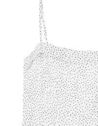 Spaghetti Strap Polka Dot Pleated Cami Mini Dress