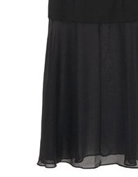 Layered Sheer Panel Spaghetti Strap Padded Maxi Dress