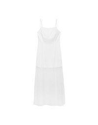 Layered Sheer Panel Spaghetti Strap Padded Maxi Dress