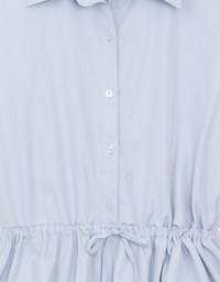 Adjustable Drawstring Waist Balloon Hem Shirt Dress
