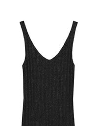 Ribbed Knit U Neck Sleeveless Maxi Dress