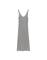 Ribbed Knit U Neck Sleeveless Maxi Dress
