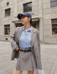 【Ling Cheng Design】Minimal Round Buckle Belt with AIR SPACE Logo Embroidered