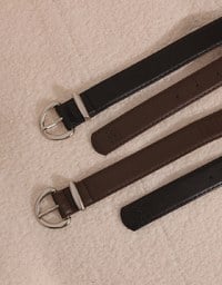 【Ling Cheng Design】Minimal Round Buckle Belt with AIR SPACE Logo Embroidered