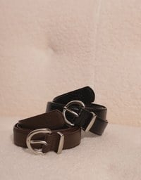 【Ling Cheng Design】Minimal Round Buckle Belt with AIR SPACE Logo Embroidered