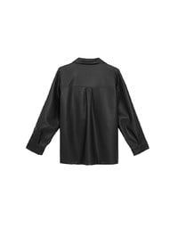 Classic Collar Faux Leather Snap Button Oversized Jacket