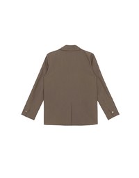 Oversized Lapel Blazer with Patch Pockets Detail
