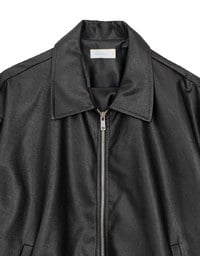 Faux Suede Oversized Collared Zip Up Jacket