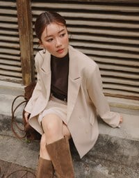 【Ling Cheng Design】Oversized Double Breasted Tailored Blazer Jacket