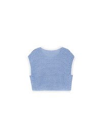 Contrast Trim Open Knit Crop Tank Top