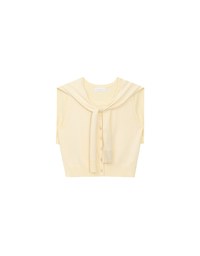 Knit Shawl Sleeveless Crop Cardigan Top