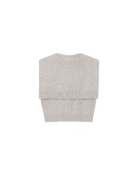 Knit Shawl Sleeveless Crop Cardigan Top