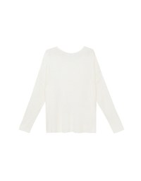 Sheer Round Neck Long Sleeve Oversized Knit Top