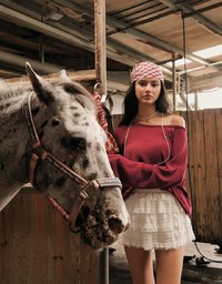 Sheer Round Neck Long Sleeve Oversized Knit Top